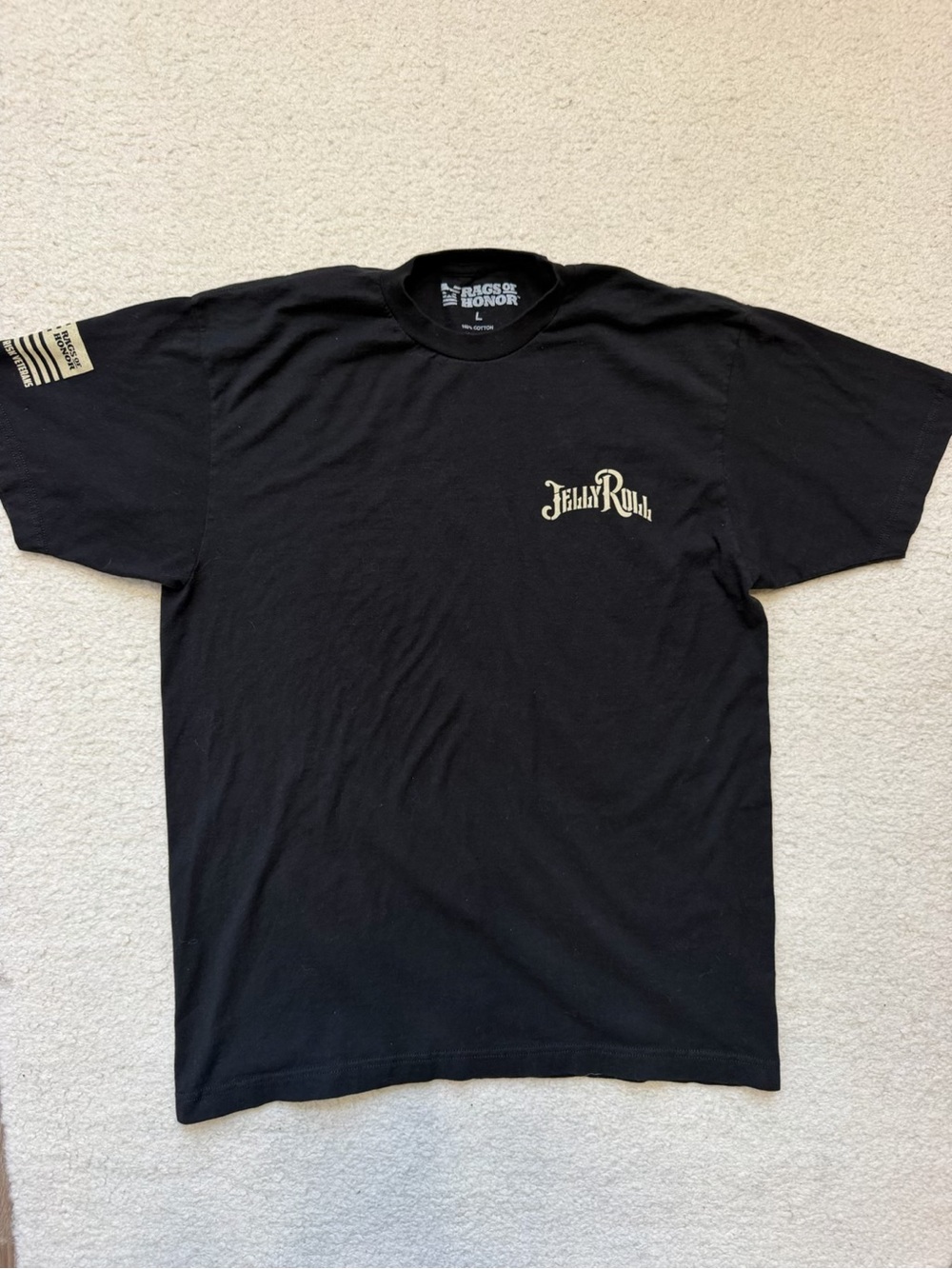 Jelly Roll x Rags of Honor “Beautifully Broken” Black T-Shirt – Size L